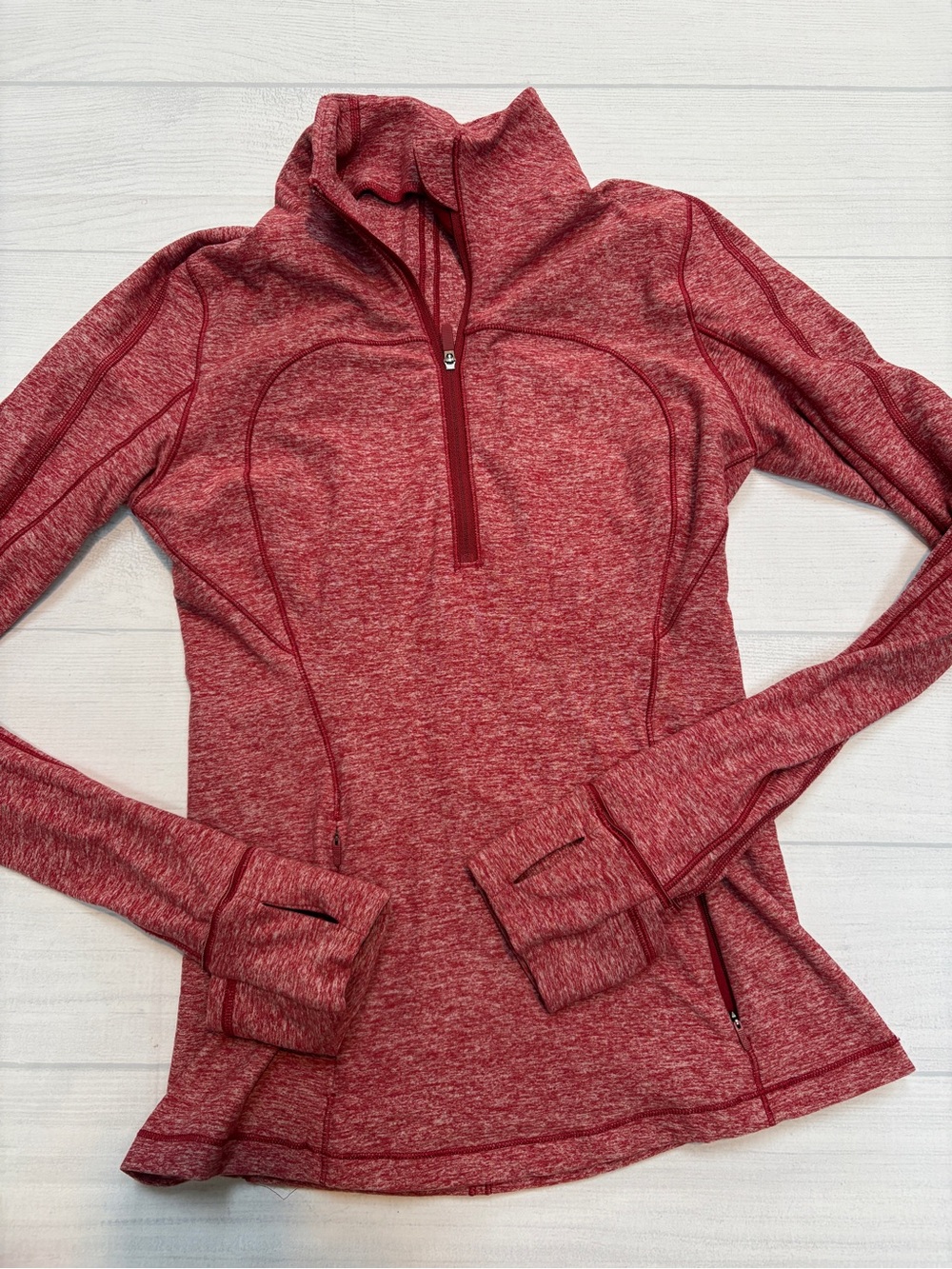 lululemon athletica Marled Crimson Quarter-Zip Training Top